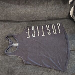 Girls Justice Tank top size 12 Dark Gray